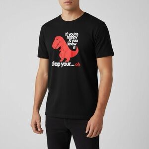 If You're Happy & Know It Clap your.. oh Funny Dinosaur tee NWT Men’s M